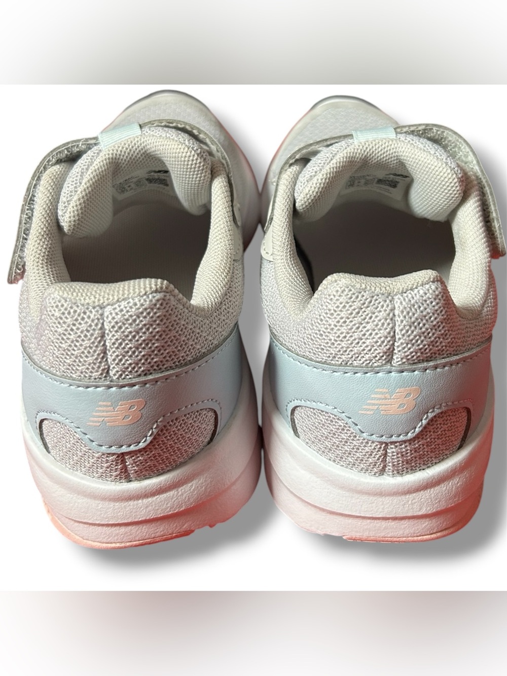 New Balance Kids Light Gray & Pink Mesh Sneakers Toddler Girl size 12 - Picture 6 of 8